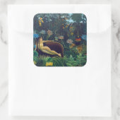 Henri Rousseau - De droom/Le Reve Vierkante Sticker (Tas)
