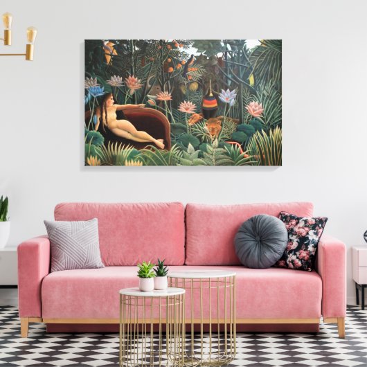 Henri Rousseau De droombloemen Oerwoud schilderen Canvas Afdruk (Insitu (Woonkamer))