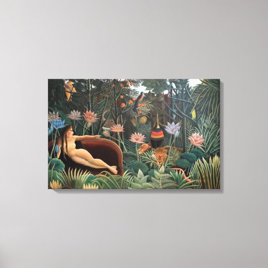 Henri Rousseau De droombloemen Oerwoud schilderen Canvas Afdruk (Voorkant)