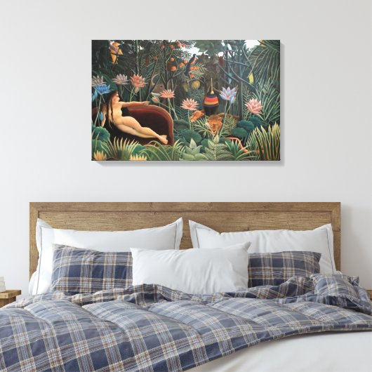 Henri Rousseau De droombloemen Oerwoud schilderen Canvas Afdruk (Insitu (Slaapkamer))