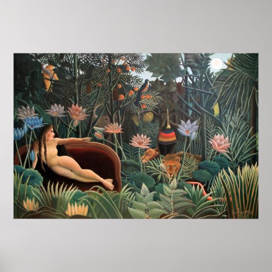 Henri Rousseau De droombloemen Oerwoud schilderen Poster (Voorkant)