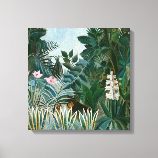 Henri Rousseau - De Equatoriale Jungle Canvas Afdruk (Voorkant)
