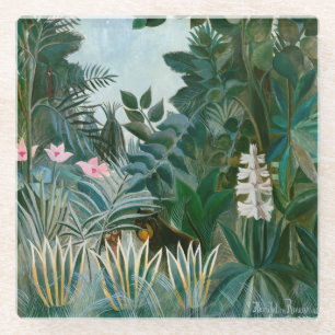 Henri Rousseau - De Equatoriale Jungle Glazen Onderzetter