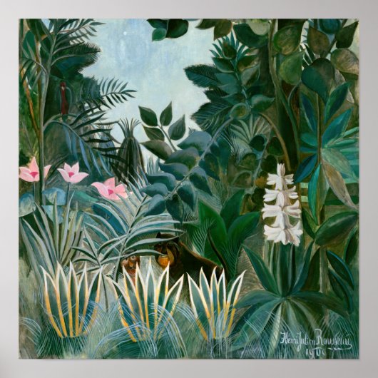 Henri Rousseau - De Equatoriale Jungle Poster (Voorkant)