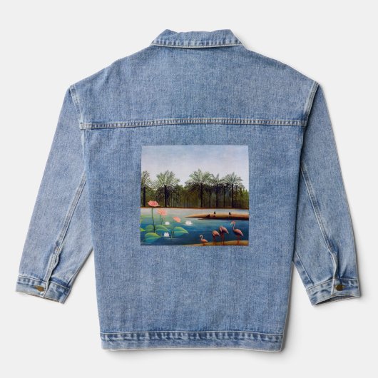 Henri Rousseau - De Flamingoes Denim Jacket (Achterkant)