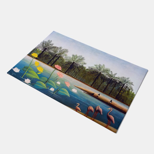 Henri Rousseau - De Flamingoes Deurmat (Schuin)