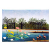 Henri Rousseau - De Flamingoes Foto Afdruk (Voorkant)