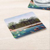 Henri Rousseau - De Flamingoes Kartonnen Onderzetters (Schuin)