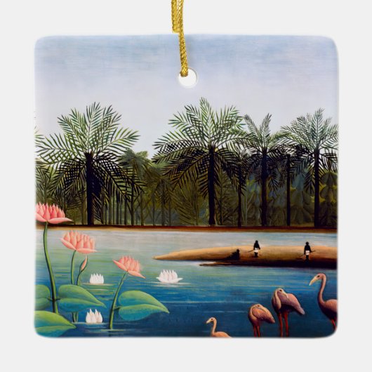 Henri Rousseau - De Flamingoes Keramisch Ornament (Voorkant)