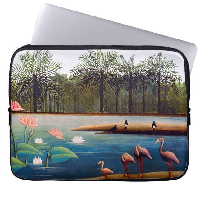 Henri Rousseau - De Flamingoes Laptop Sleeve (Voorkant)