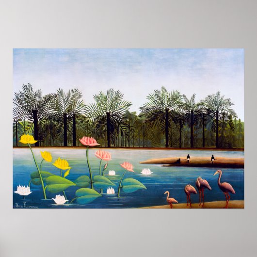 Henri Rousseau - De Flamingoes Poster (Voorkant)
