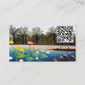 Henri Rousseau - De Flamingoes - QR-code Visitekaartje (Voorkant)
