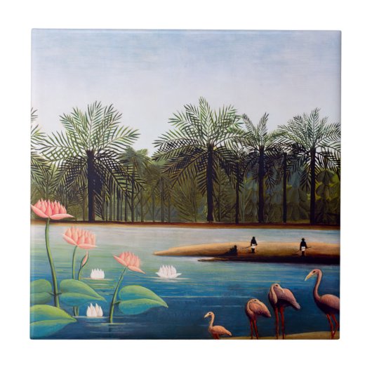 Henri Rousseau - De Flamingoes Tegeltje (Voorkant)