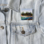 Henri Rousseau - De Flamingoes Vierkante Button 5,1 Cm (In situ)