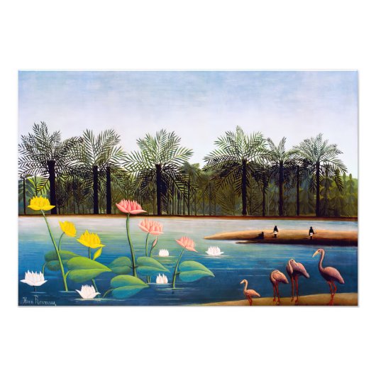 Henri Rousseau - De Flamingo's Foto Afdruk (Voorkant)