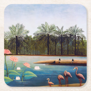 Henri Rousseau - De Flamingo's Kartonnen Onderzetters
