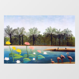 Henri Rousseau - De Flamingo's Raamsticker