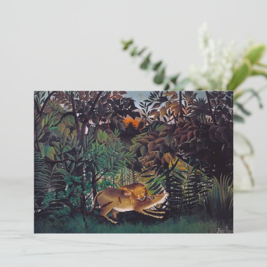 Henri Rousseau - De Hongaarse Leeuw Bedankkaart (Staand voorkant)
