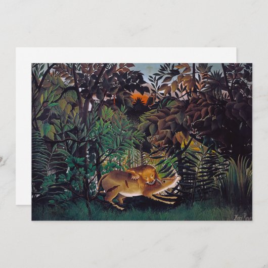 Henri Rousseau - De Hongaarse Leeuw Bedankkaart (Voorkant / Achterkant)