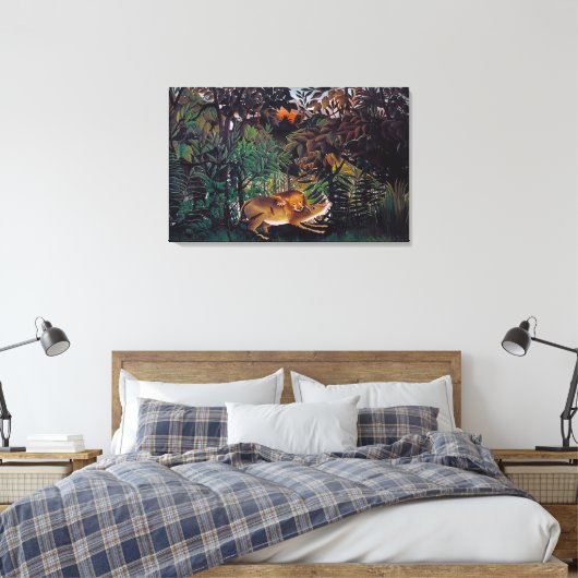 Henri Rousseau - De Hongaarse Leeuw Canvas Afdruk (Insitu (Slaapkamer))