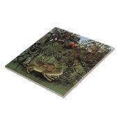 Henri Rousseau - De Hongaarse leeuw die aanstoot Tegeltje (Zijkant)