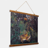 Henri Rousseau - De Hongaarse Leeuw Hangend Wandkleed (Gebogen)