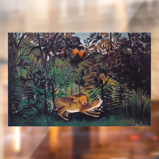 Henri Rousseau - De Hongaarse Leeuw Raamsticker (Vel 2)