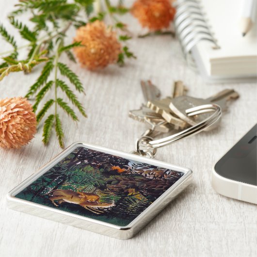 Henri Rousseau - De Hongaarse Leeuw Sleutelhanger (Zijkant)