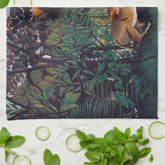 Henri Rousseau - De Hongaarse Leeuw Theedoek (Gevouwen)