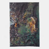 Henri Rousseau - De Hongaarse Leeuw Theedoek (Verticaal)