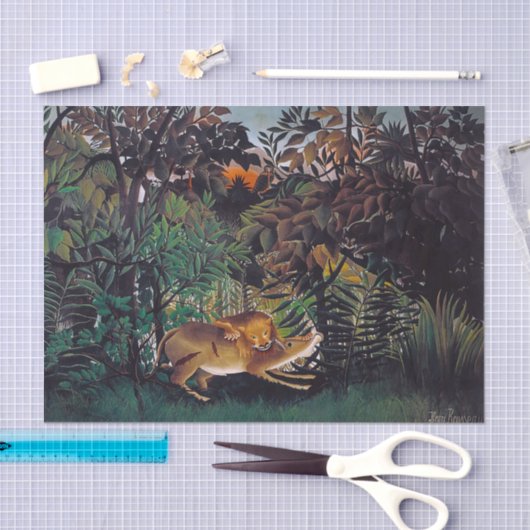 Henri Rousseau - De Hongaarse Leeuw Tissuepapier (Craft)