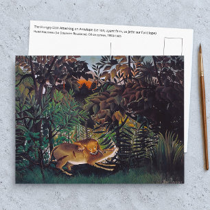 Henri Rousseau - De hongerige leeuw Briefkaart