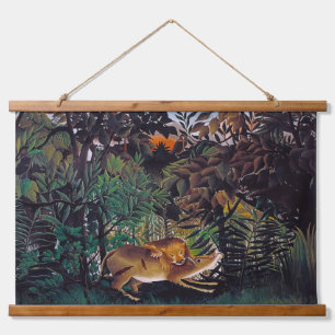Henri Rousseau - De hongerige leeuw Hangend Wandkleed