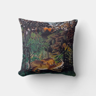 Henri Rousseau - De hongerige leeuw Kussen