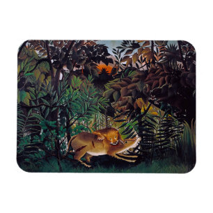 Henri Rousseau - De hongerige leeuw Magneet