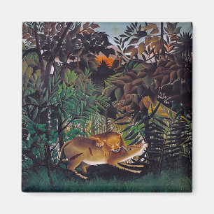 Henri Rousseau - De hongerige leeuw Magneet