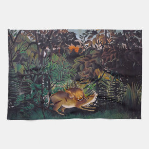 Henri Rousseau - De hongerige leeuw Theedoek