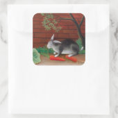Henri Rousseau - De maaltijd van het konijn Vierkante Sticker (Tas)