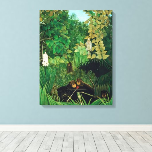 Henri Rousseau - De Merry Jesters Canvas Afdruk (Insitu (Houten vloer))