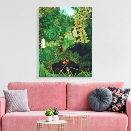 Henri Rousseau - De Merry Jesters Canvas Afdruk (Insitu (Woonkamer))