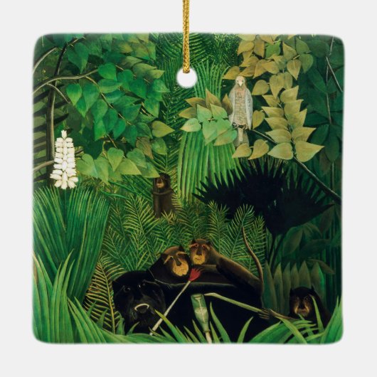 Henri Rousseau - De Merry Jesters Keramisch Ornament (Achterkant)