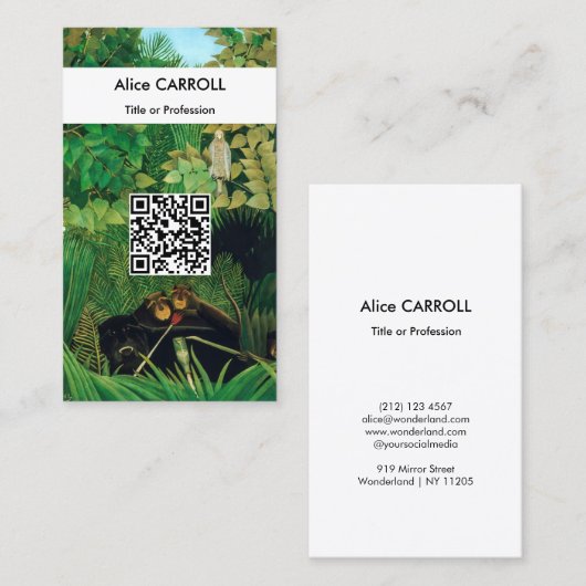 Henri Rousseau - De Merry Jesters - QR Code Visitekaartje (Voorkant / Achterkant)