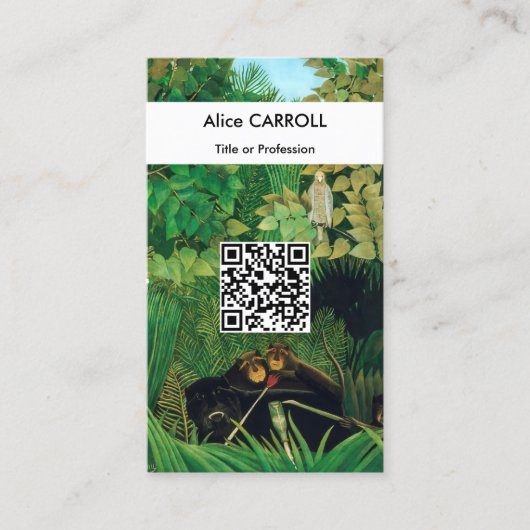 Henri Rousseau - De Merry Jesters - QR Code Visitekaartje (Voorkant)