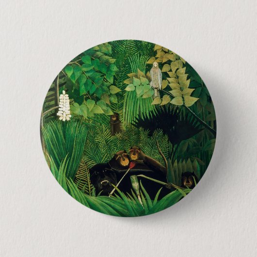 Henri Rousseau - De Merry Jesters Ronde Button 5,7 Cm (Voorkant)