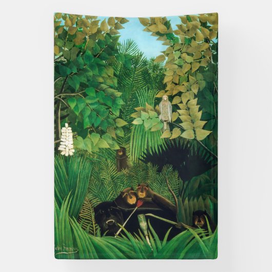 Henri Rousseau - De Merry Jesters Spandoek (Verticaal)