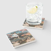 Henri Rousseau - De oorlog Stenen Onderzetter (Zijkant)