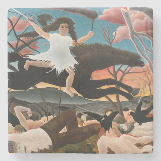 Henri Rousseau - De oorlog Stenen Onderzetter (Voorkant)