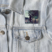 Henri Rousseau - De Slangenbezweerster Vierkante Button 5,1 Cm (In situ)