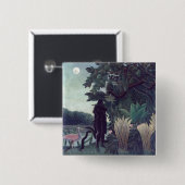 Henri Rousseau - De Slangenbezweerster Vierkante Button 5,1 Cm (Voorkant /achterkant)
