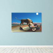 Henri Rousseau - De slapende zigeuner Canvas Afdruk (Insitu (Houten vloer))